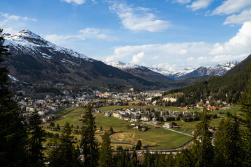 Mountain view over Davos Platz in Switzerland, home of the WEF