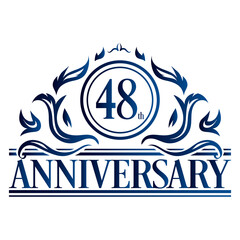 Luxury 48th anniversary Logo illustration vector