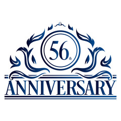 Luxury 56th anniversary Logo illustration vector