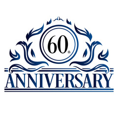 Luxury 60th anniversary Logo illustration vector