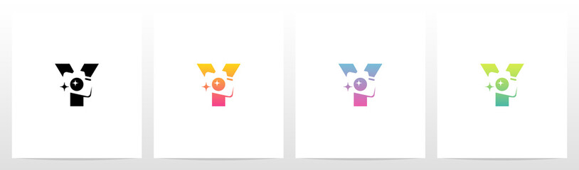 Photography Camera On Letter logo Design Y