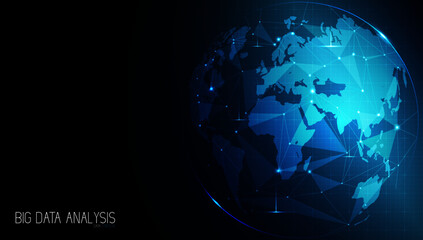 Business candle stick graph chart on technology abstract background. Vector illustration.