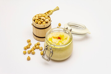 Hummus isolated on white background