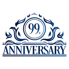 Luxury 99th anniversary Logo illustration vector