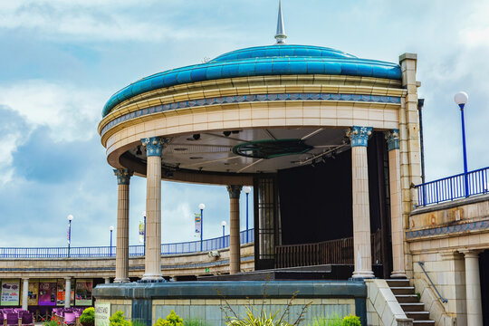 View of Eastbourne bandstand in East Sussex on June 03, 2019