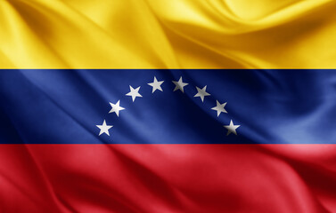 Venezuela flag of silk -3D illustration