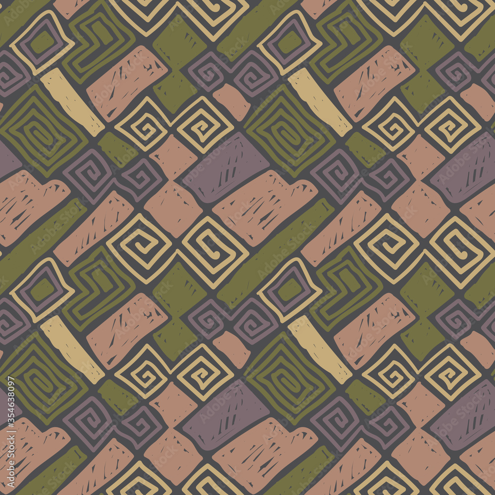 Poster boho style seamless pattern. grunge vector texture. childish style design with geometric shapes and 