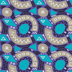 Modern childish seamless pattern. Grunge style textile texture. Doodle vector background, abstract cartoon wrapping design.