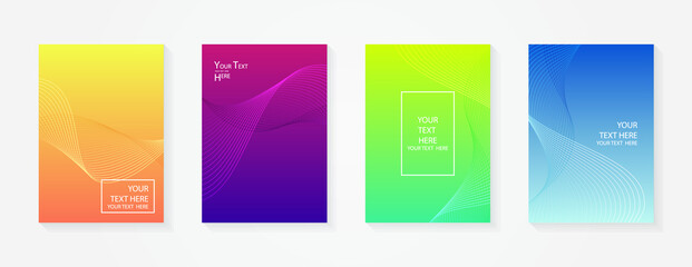 Minimal modern cover design. Dynamic colorful gradients. Future geometric patterns. placard poster template.