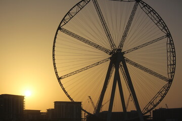 ferris wheel on sunset