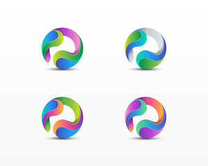 Abstract circle logo variations.