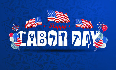 vector illustration Labor Day a national holiday of the United States love of the homeland and traditions of its people