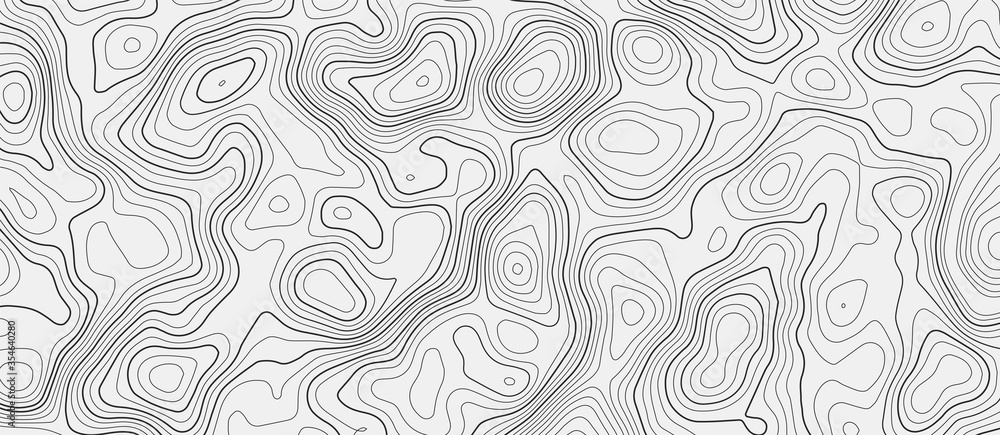 Poster topographic contour map on white background. vector grid map.