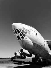 Abandoned old aircraft on the ground