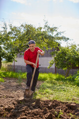 Man digging in the garden
