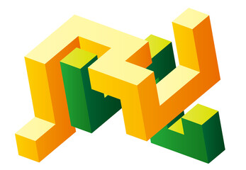 イラスト　立体　キューブ