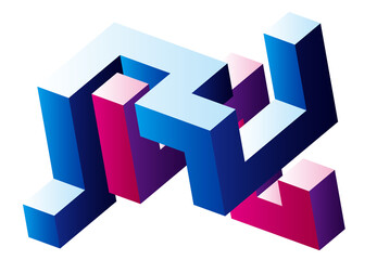 イラスト　立体　キューブ