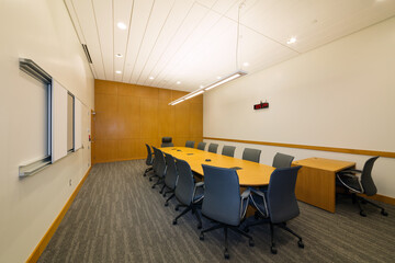 Modern jury deliberation room