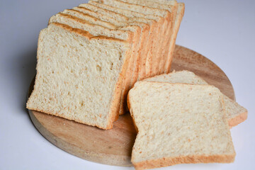 Closed up texture of fresh baked fluffy soft whole grain sliced breads