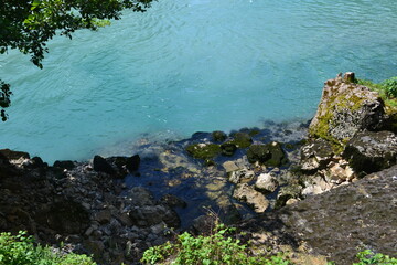 Abkhazia mountains Rizza lake mountain river