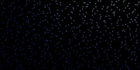 Dark BLUE vector layout with bright stars. Modern geometric abstract illustration with stars. Best design for your ad, poster, banner.