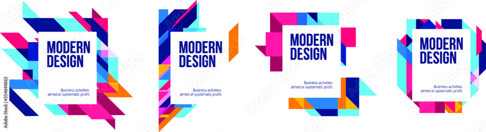 Poster vector frame art graphics for hipsters . dynamic frame stylish geometric black background . element 