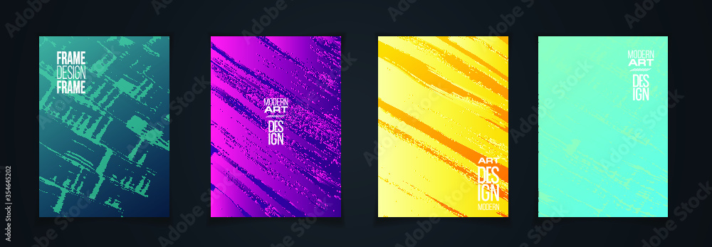 Poster vector illustration. a minimalistic hipster colored frame design. vector line gradient halftone. fra