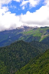 Abkhazia mountains Rizza lake mountain river