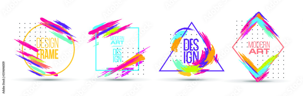 Aufkleber vector frame for text modern art graphics for hipsters . dynamic frame stylish geometric black backg