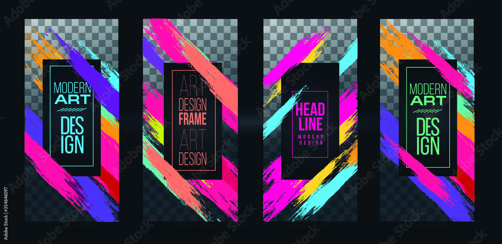 Poster new collection vector frame for text modern art graphics for hipsters . dynamic frame stylish geomet