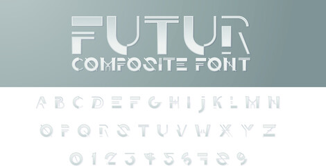 vector futuristic modern set of letters. the whole alphabet in the style of the future