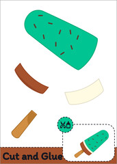 Cut and Glue Worksheet - Ice Cream
