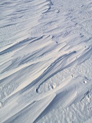 Snow shapes made by blizzard