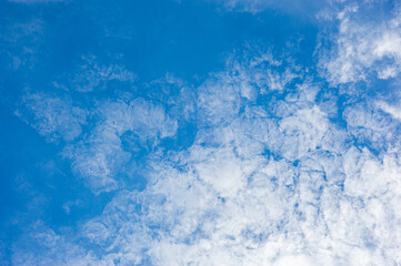 Beautiful blue sky and white clouds, sky background.
