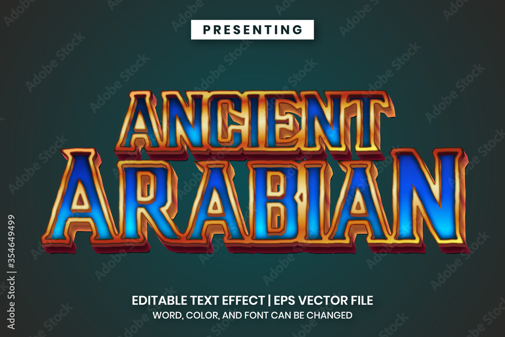 Poster editable text effect - ancient game logo style