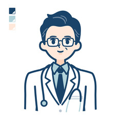 simple Doctor old man_upper-body