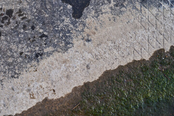 Texture from an old stone slab. The view from the top