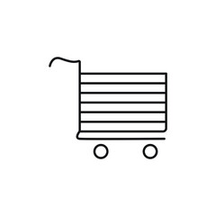 Shopping cart or trolley shopping cart line art vector icon for apps and websites on white background. eps 10