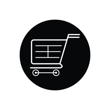 Shopping cart or trolley shopping cart line art vector icon for apps and websites on white background. eps 10