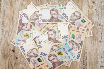 Fototapeta na wymiar Ukrainian hryvnia, new banknotes of 1000 hryvnia. Hryvnia (UAH.) . Financial background. Money background.
