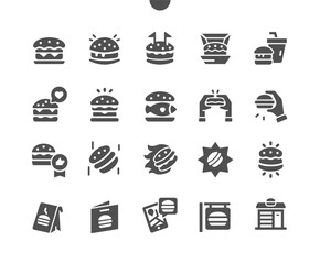 Burger Well-crafted Pixel Perfect Vector Solid Icons 30 2x Grid for Web Graphics and Apps. Simple Minimal Pictogram