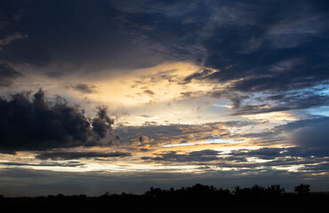 Clouds and light from the sun, beautiful sky at sunset