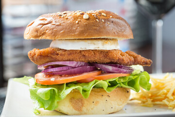 Homemade chicken burger