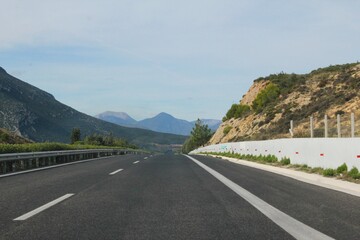 View of highway in Peloponnese, Greece.