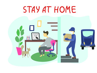 stay at home consept. home delivery