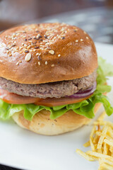 Homemade meat hamburger