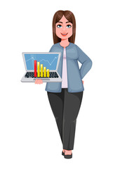 Happy Large business woman, woman of plus size