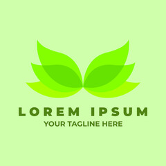 green leaf logo design vector. logo concept vector template