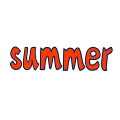 Fototapeta premium the word summer text hand drawn