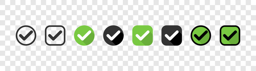 Check mark. Check mark vector icons, isolated. Vector illustration